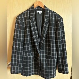 Bar III Windowpane Black & White Blazer